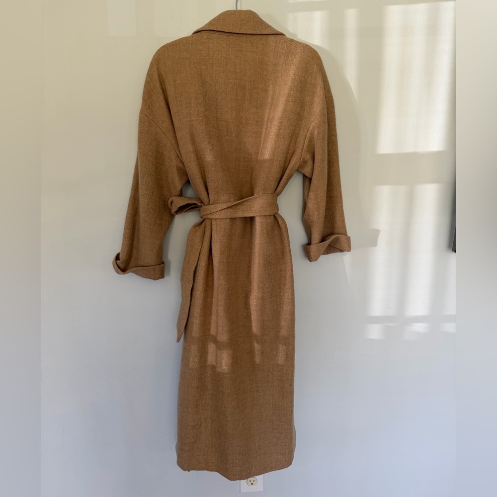 Zara wool belted coat tan š„blogger style aritzia maxmara nanushka - Picture 14 of 16